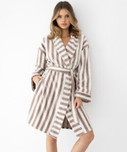 Ekskluzywny Szlafrok damski miękki Sensis Leighton ecru beżowy