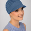 Turban Ariela Zestaw turban niebieski + daszek niebieski