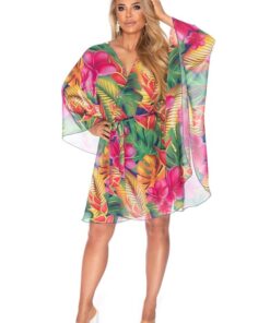 Alternative view of Cienkie Pareo tunika plażowa narzutka Irall czarny tropikalny mix 38