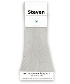 Skarpety bawełniane BEZuciskowe w lekki prążek popielate