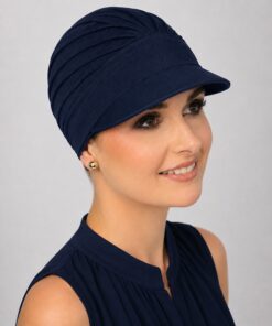 Turban Ariela Zestaw turban ciemny granat + daszek ciemny granat