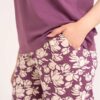 elegancka fioletowa pizama bawełniana damska