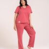 malinowa piżam damska plus size