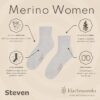 Skarpety Merino damskie Steven z Wełną Merynosów cienkie ecru - obrazek 3
