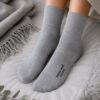 Skarpety Merino damskie Steven z Wełną Merynosów cienkie szare