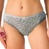 Figi damskie majtki Key pakiet 2 szt. Mini bikini Bawełna ecru szary - obrazek 2
