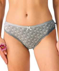 Alternative view of Figi damskie majtki Key pakiet 2 szt. Mini bikini Bawełna ecru szary