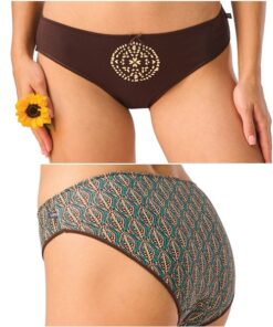 Figi damskie majtki Key pakiet 2 szt. Mini bikini Bawełna brązowe