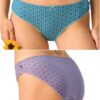 Figi damskie majtki Key pakiet 2 szt. Mini bikini Bawełna błękit fiolet