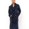 Elegancki Szlafrok męski Sensis ciemny granat w paski