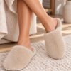 Kapcie damskie Sensis milutkie zakryte palce beżowe - obrazek 2