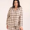 rozpinana beżowa piżama damska plus size