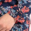 Piżama damska długi rękaw Rozpinana koszula granat jarzębina - obrazek 2