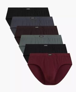 Slipy męskie Atlantic majtki zestaw 6 sztuk burgund khaki